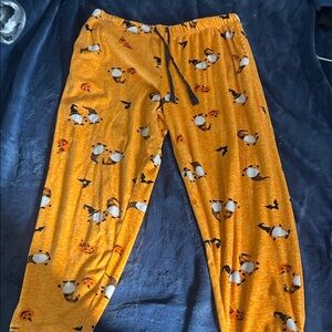 Kids Orange Panda Pajama Pants